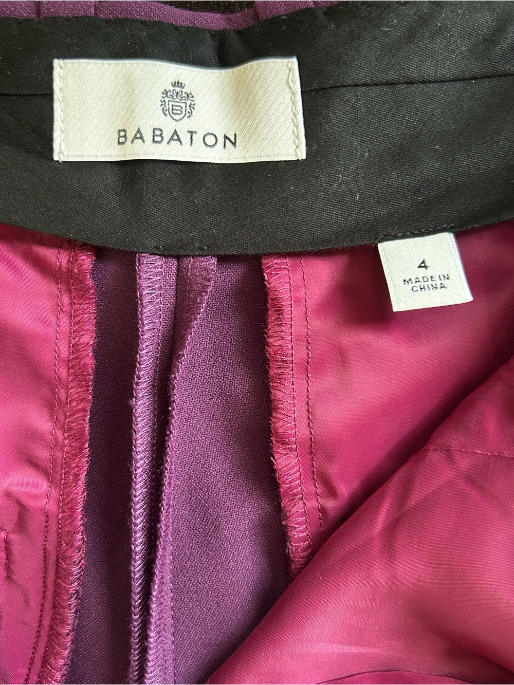 NWOT Babaton Pleated Wide Leg High Waist Pants Deep Purple Effortless look alike - Picture 6 of 10